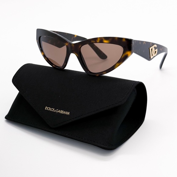 NEW DOLCE&GABBANA DG4439 502/73 WOMEN SUNGLASSES BROWN HAVANA CAT EYE EYEWEAR - Picture 1 of 10